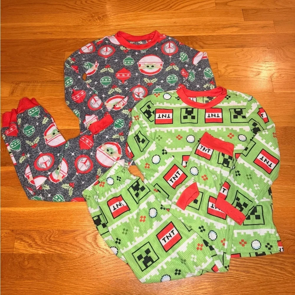 Minecraft Star Wars Pajamas Boys Size 6/7 Kids Pajama Sets Bundle Sleepwear